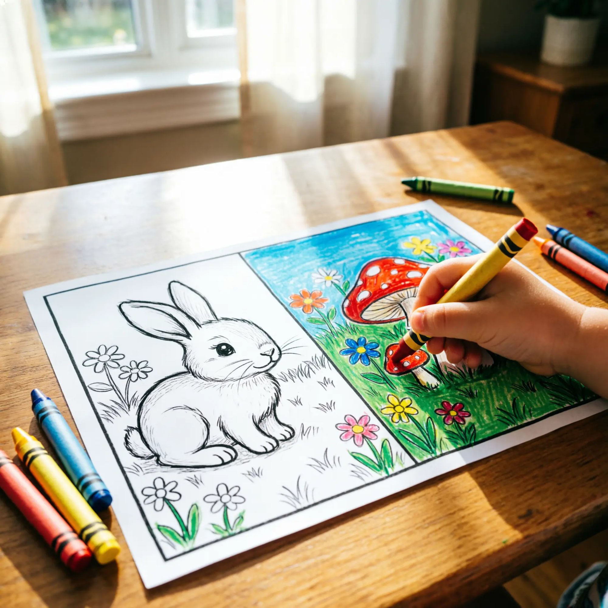 صفحة تلوين قبل وبعد